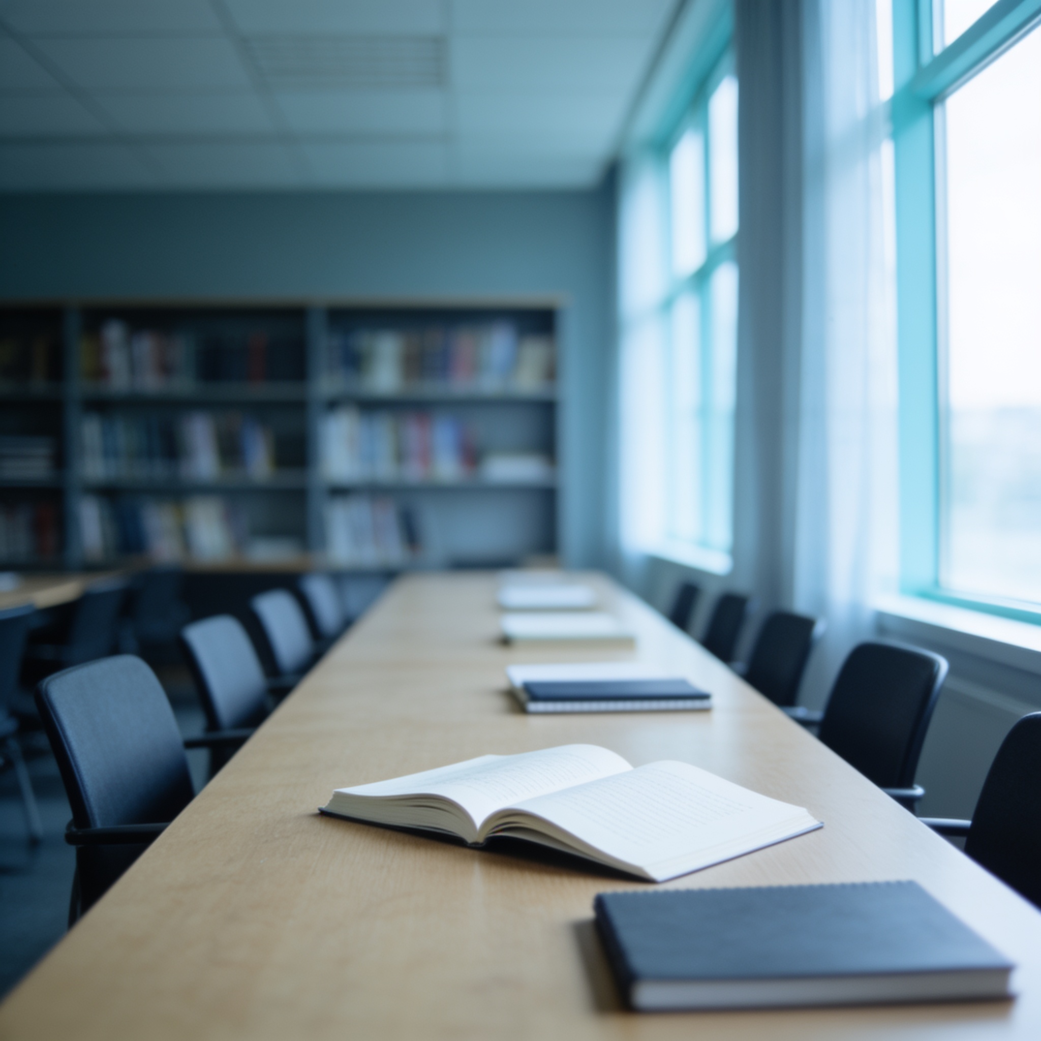 Equipe do centro reunida em torno de material de estudo em psicologia